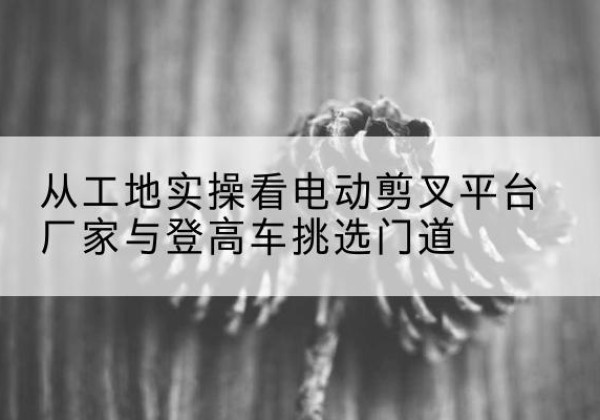 比如电动剪叉升降平台厂家-从工地实操看电动剪叉平台厂家与登高车挑选门道